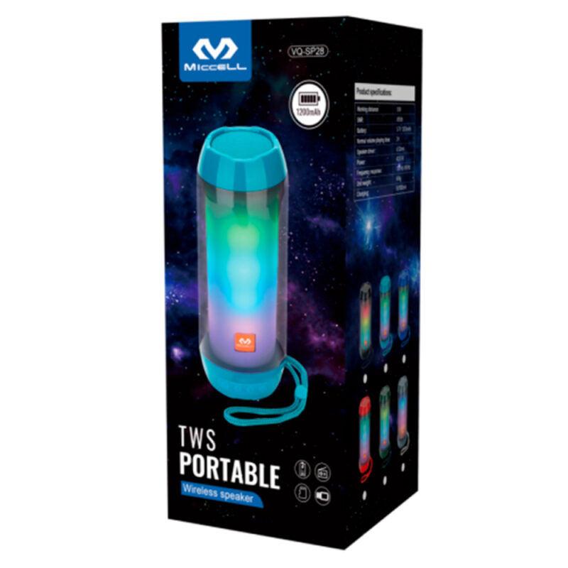 Parlante bluetooth 5,3 Miccell10W negro