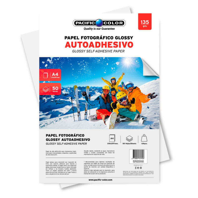 Papel fotografico adhesivo A4135 gr 50 hojas