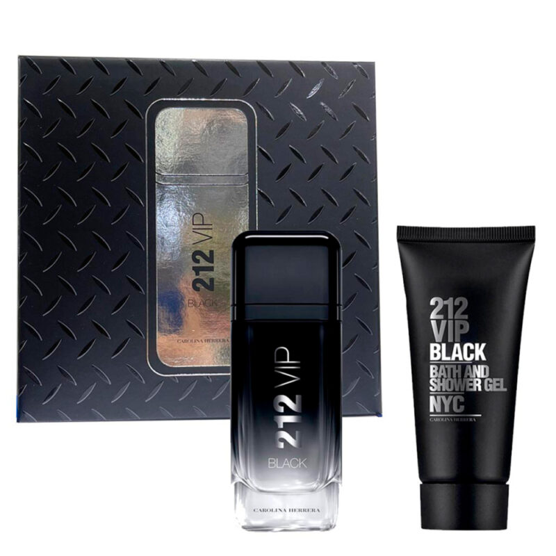 Estuche Carolina Herrera 212 Vip Black Elixir Edp 100m+s.Gel