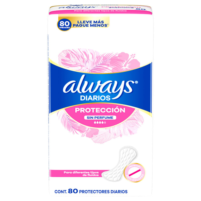 Protectores Always diarios sin perfume 1x80ud