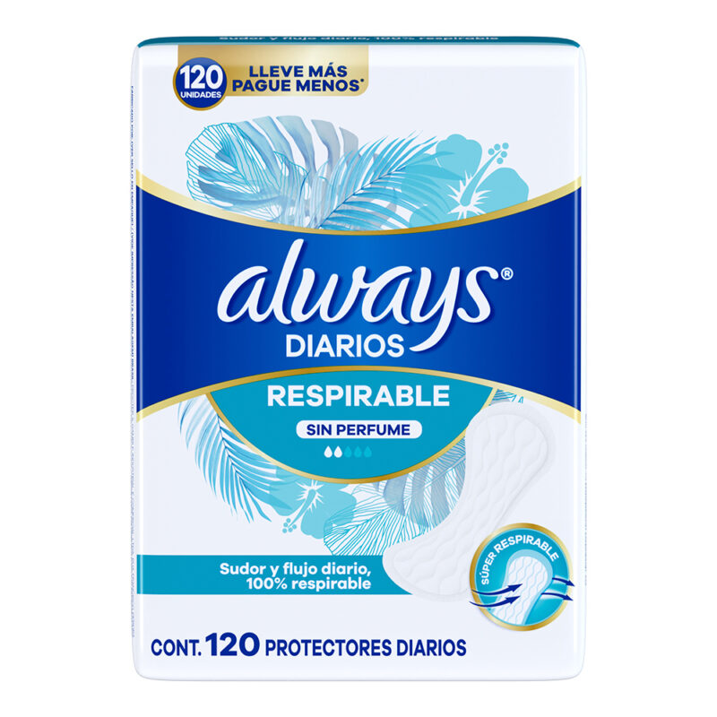Protectores Always diarios respirable 1x120ud