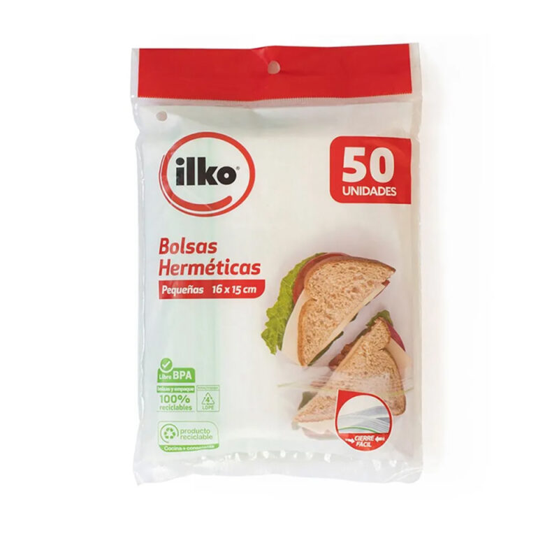 Bolsas Hermética Pequeñas Ilko 50un 16x15cm