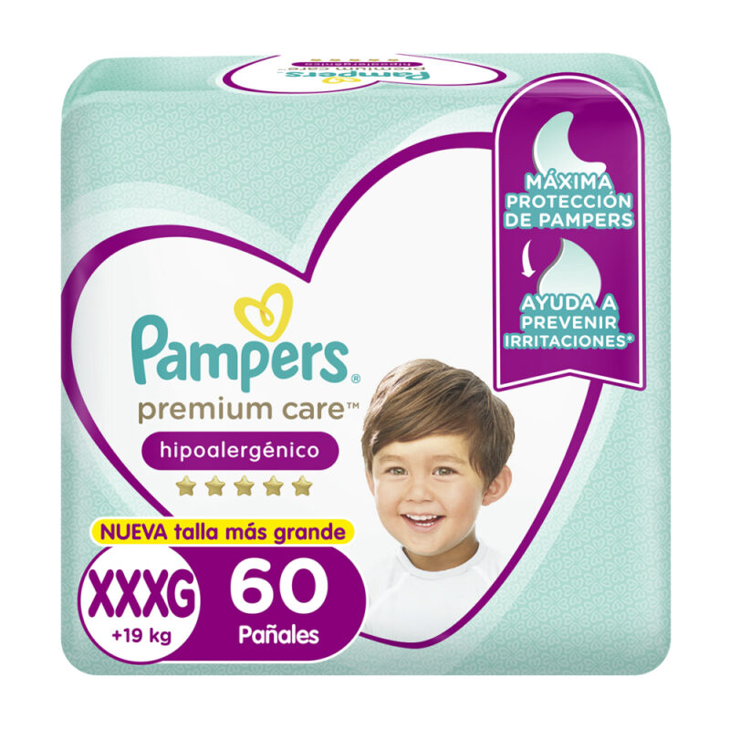 Pañal Pampers Premium Care xxxg 60ud