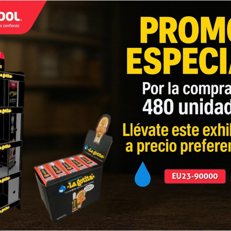 Pack Adhesivo La Gotita 2ml x 480 unidades con exhibidor