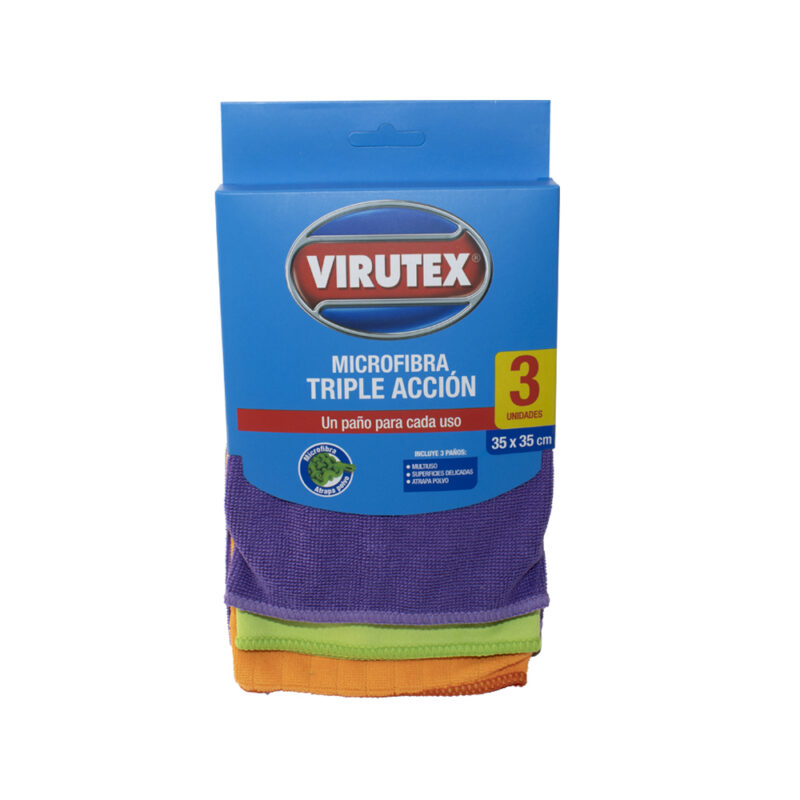 Paño Virutex de microfibra x3 unidades