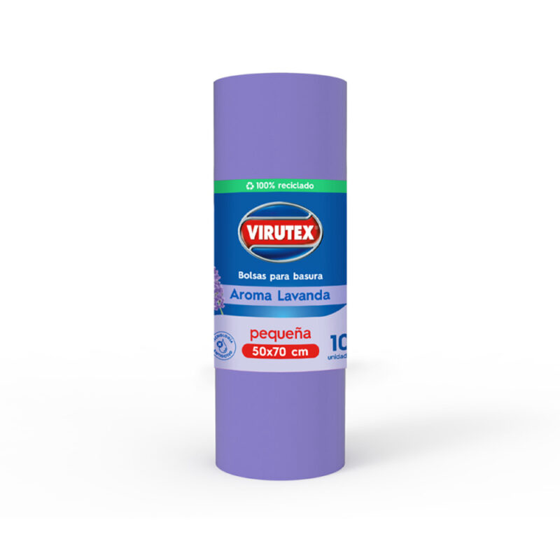 Bolsa de basura Virutex reciclada aroma lavanda 50x70cm x10u