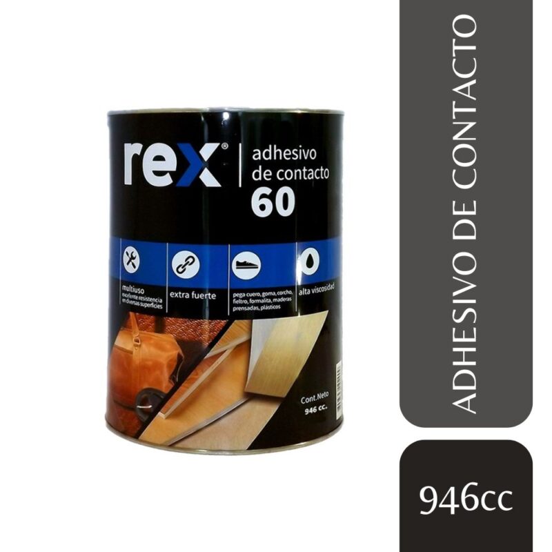 Adhesivo Rex contacto 60, tarro 946 cc, 1/4 g