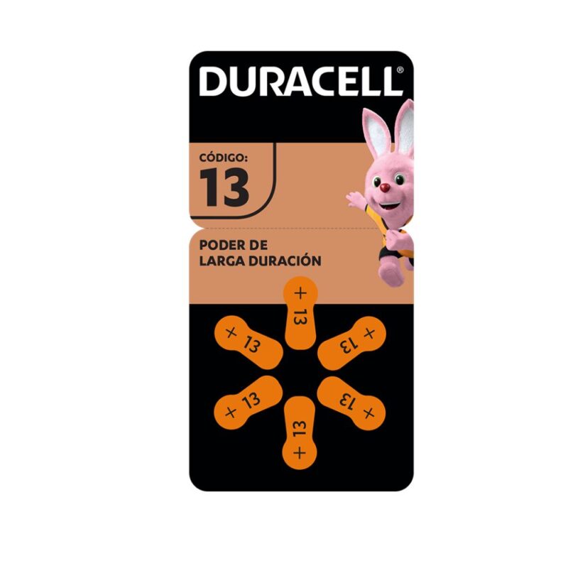 Pila Duracell audífono tamaño 13 blíster x6