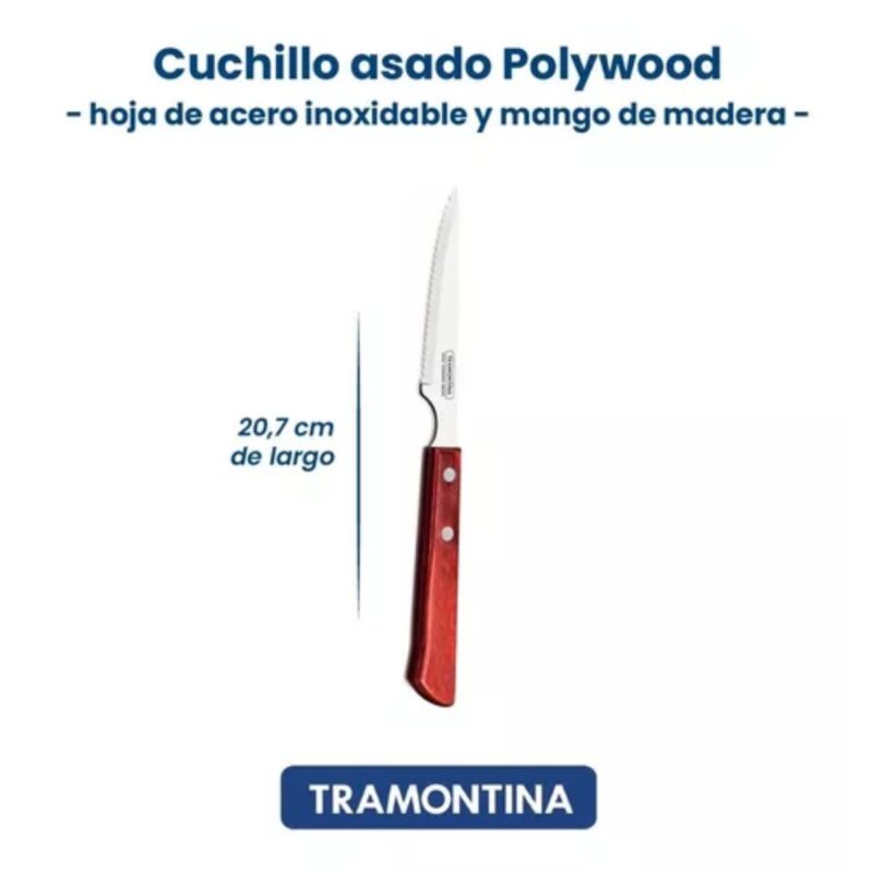 Pack cuchillo Tramontina 6P asado x6ud