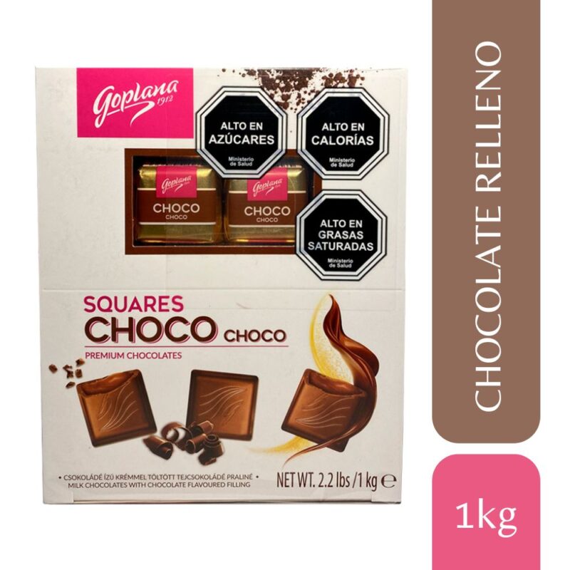Cuadraditos de chocolate rellenos sabor Choco Choco 1Kg