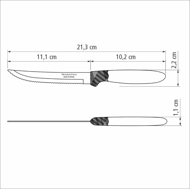 Set cuchillo Tramontina ipanema mango plástico azul x12ud