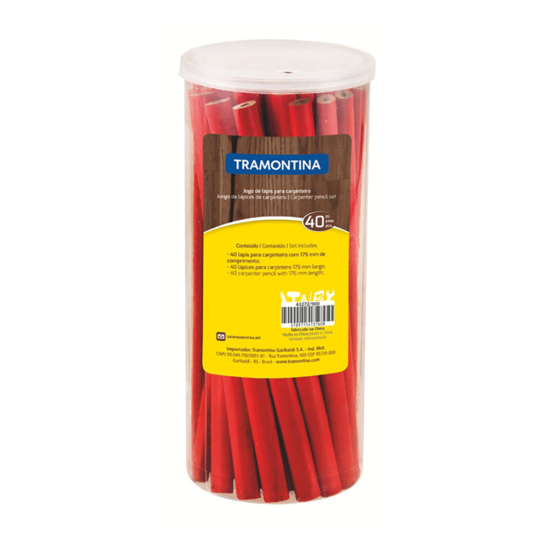 Pote lapices carpintero Tramontina rojo x 40ud