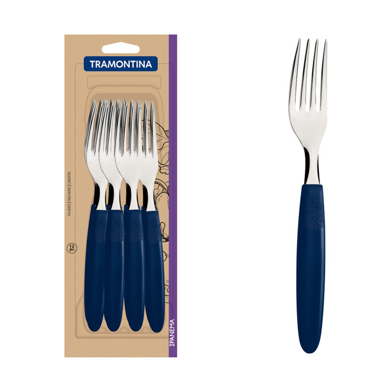 Set tenedor Tramontina ipanema mango plástico azul x12ud