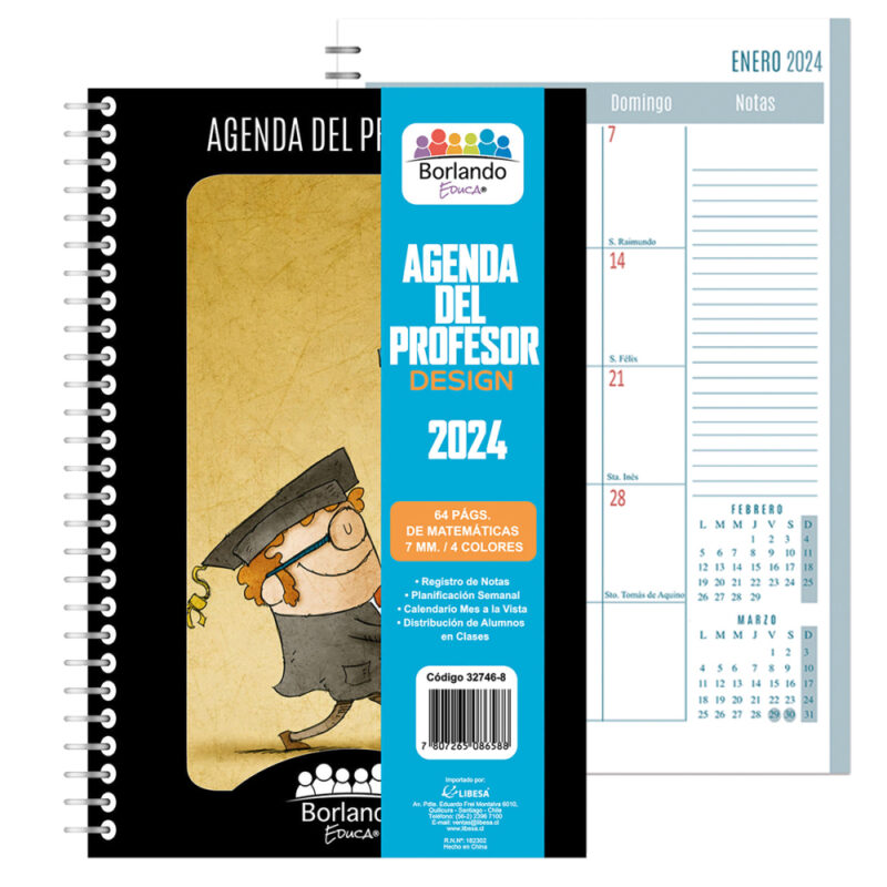 Agenda del profesor borlando design