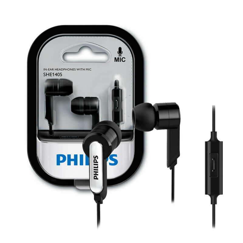 Audífonos in Ear Philips con microfono SHE1405 negro