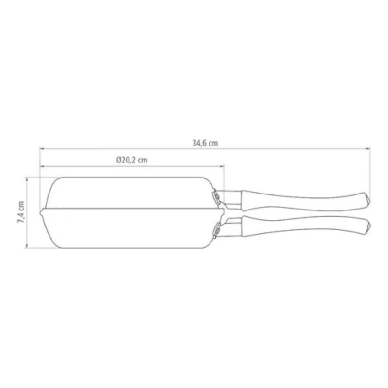 Sarten tortillero doble Tramontina 20 cm antiadherente