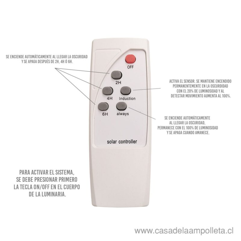 Luminaria peatonal solar 50W Logic c/brazo incluido