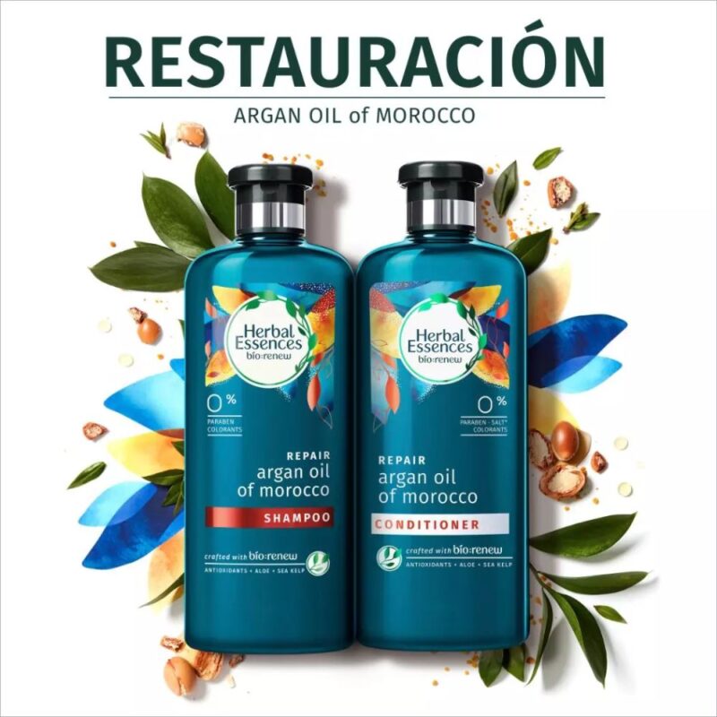 Pk shampoo+acondicionador Herbal Essences argan 400ml