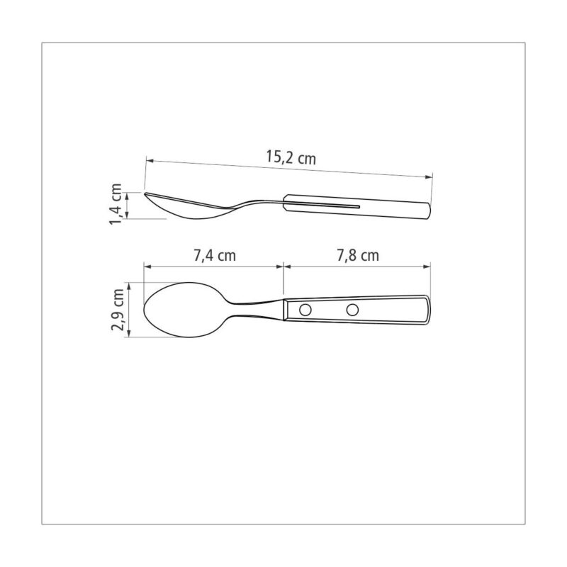 Set cuchara té Tramontina tradicional mango madera x12ud
