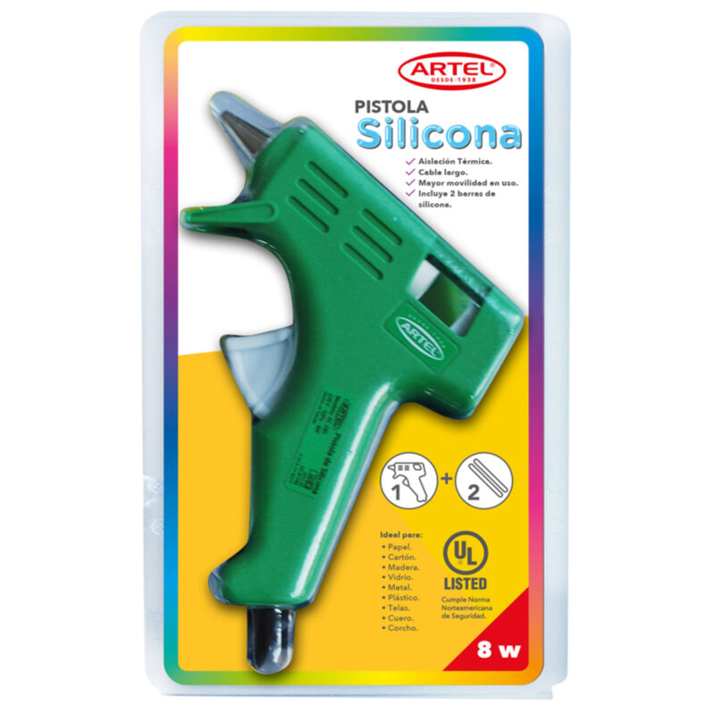 Pistola silicona Artel verde x1ud