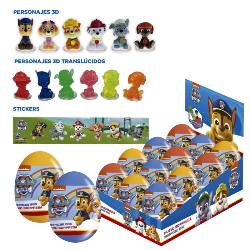 Huevos sorpresa Brickel PAw Patrol 3D x12ud