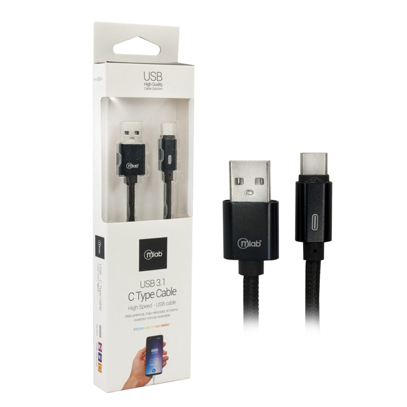 Cable usb 3.1 Microlab tipo C  negro