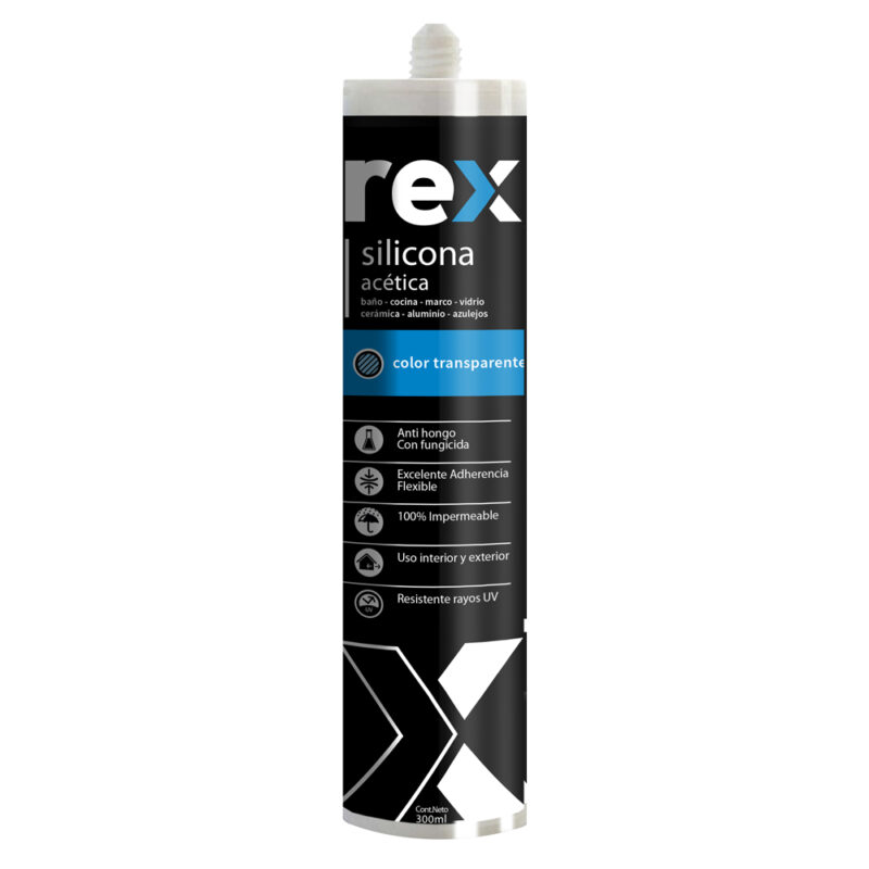 Silicona Rex acetica con fungicida transparente 300ml