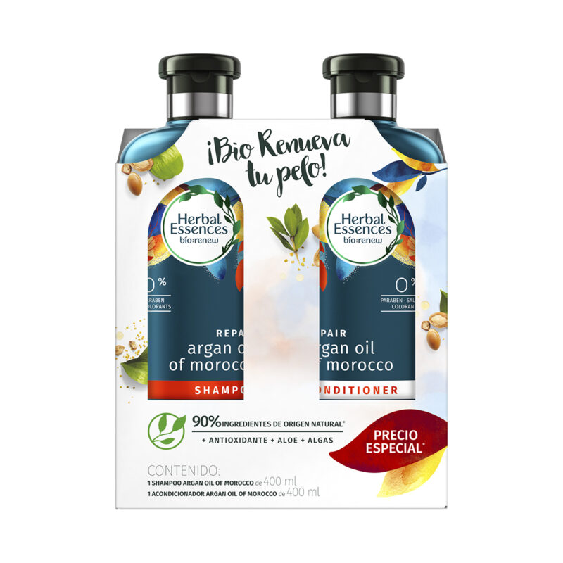 Pk shampoo+acondicionador Herbal Essences argan 400ml