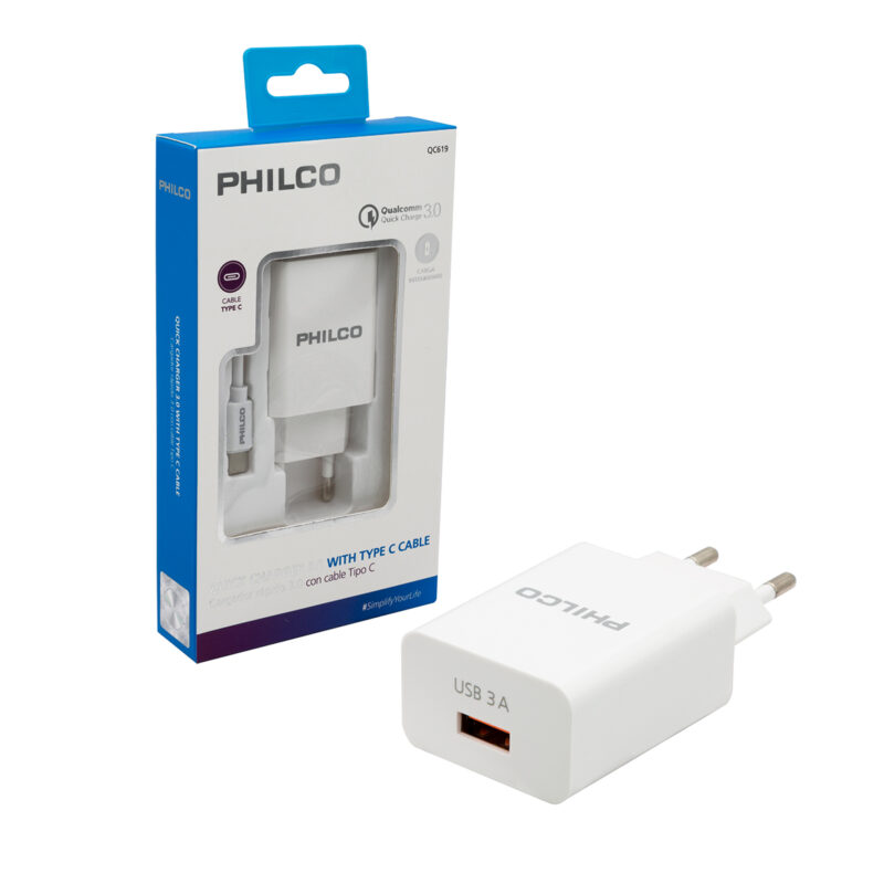 Cargador Philco tipo C qualcom 3.0amp