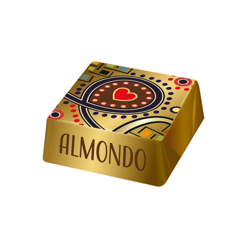 Cuadraditos de chocolate rellenos sabor Almendra 1Kg