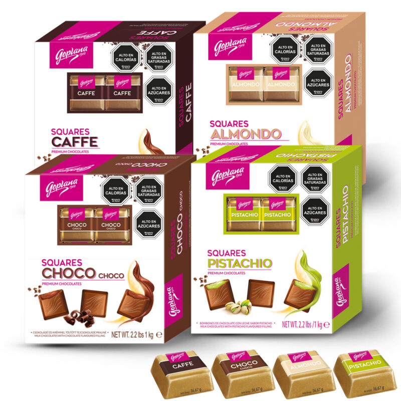 Cuadraditos de chocolate sabores Goplana 1Kg