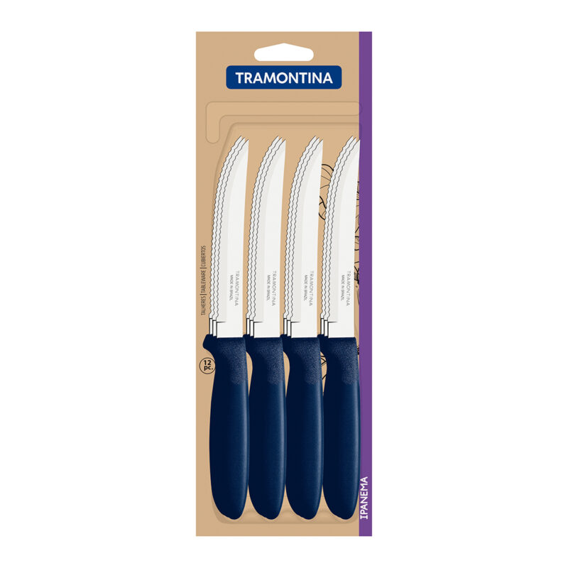 Set cuchillo Tramontina ipanema mango plástico azul x12ud