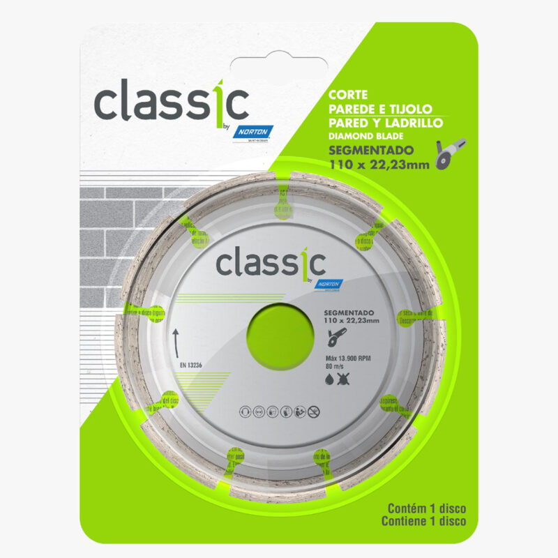 Disco diamantado classis segmentado 110 x 22,23 mm Norton