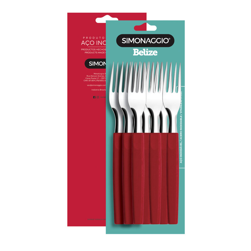 Tenedores de mesa Simonnagio 12 piezas rojo belize