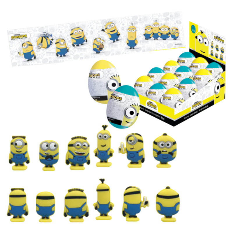 Huevo sorpresa Brickell minions 2,5D + stickers x12ud