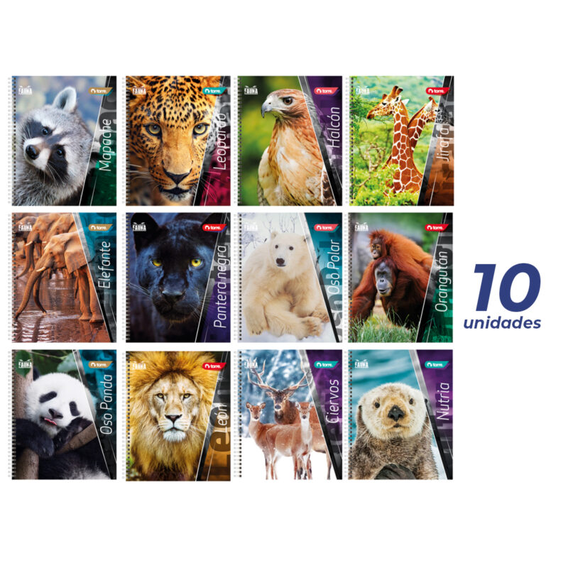 Cuaderno universitario Torre Fauna 100 hojas x 10 unidades