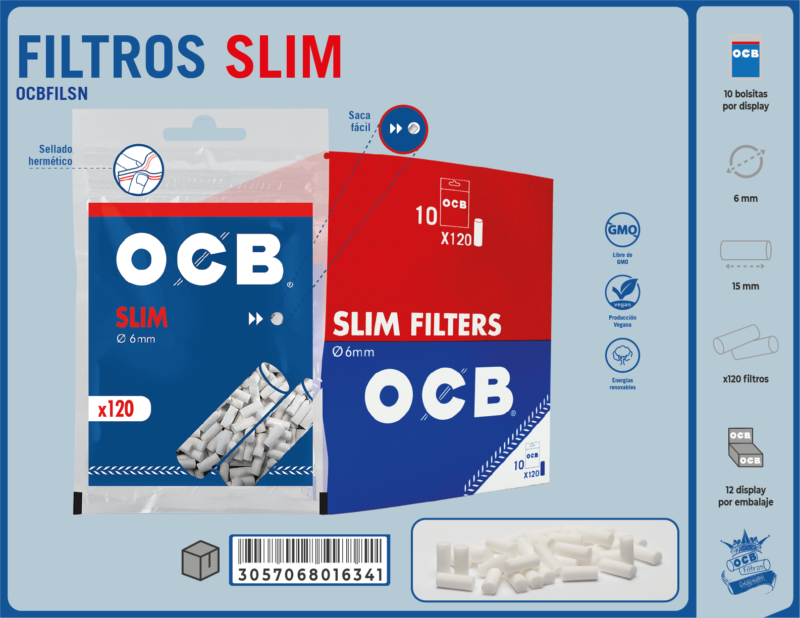 Filtro slim 6mm OCB x10