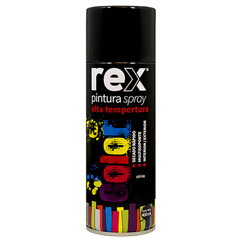 Pintura spray alta temperatura Rex 400ml negro