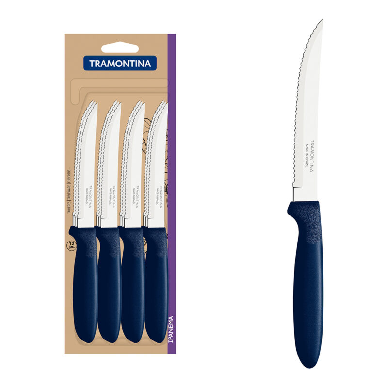 Set cuchillo Tramontina ipanema mango plástico azul x12ud
