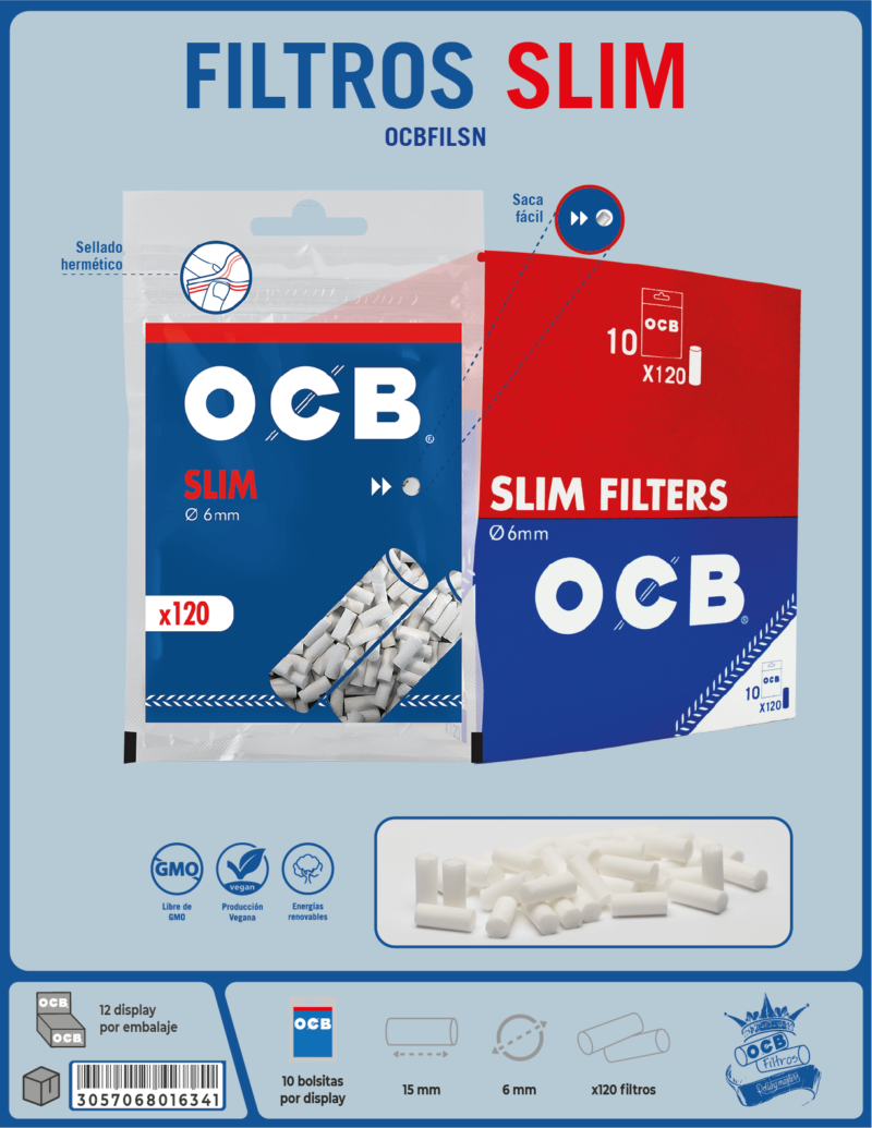 Filtro slim 6mm OCB x10