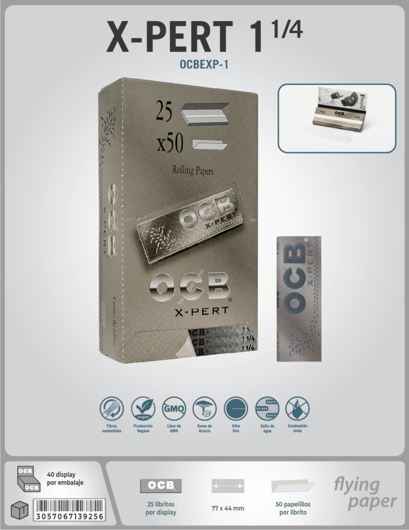 Papel fumar Ocb x-pert display x25 librillos