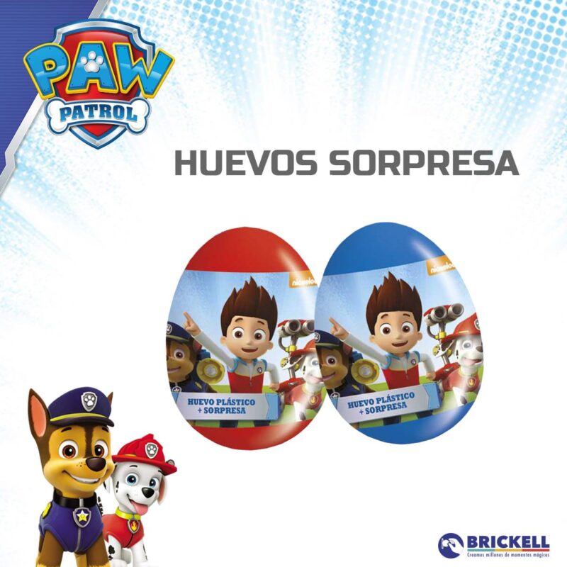 Huevos sorpresa Brickel PAw Patrol 3D x12ud