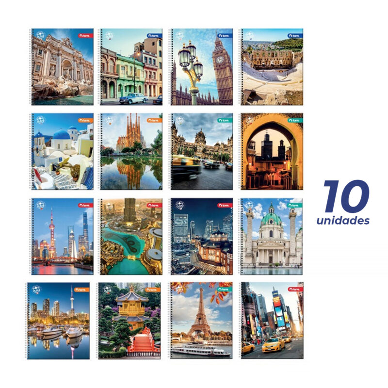 Cuaderno Torre universitario cclásico ciudad 100Hj x10ud