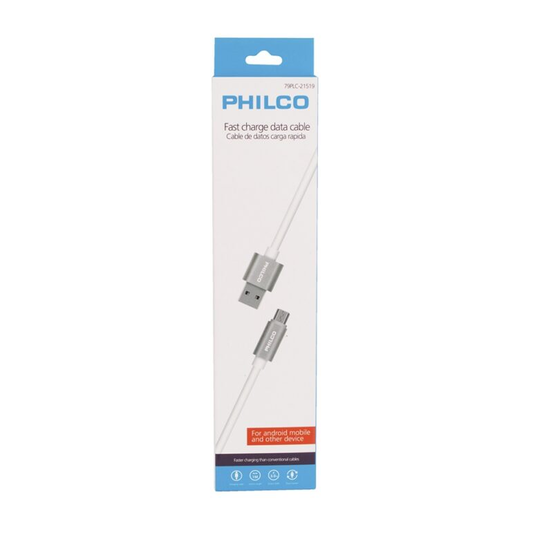 Cable Philco micro usb de carga rapida 1mt x1ud