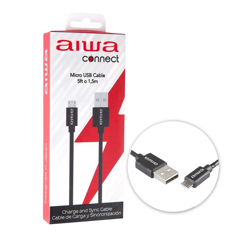 Cable micro-usb Aiwa 2.4A largo de 1.5mt