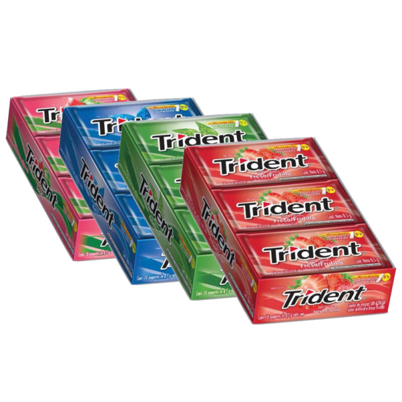 Chicle Trident 5S s/azucar variedades 18x8.5g