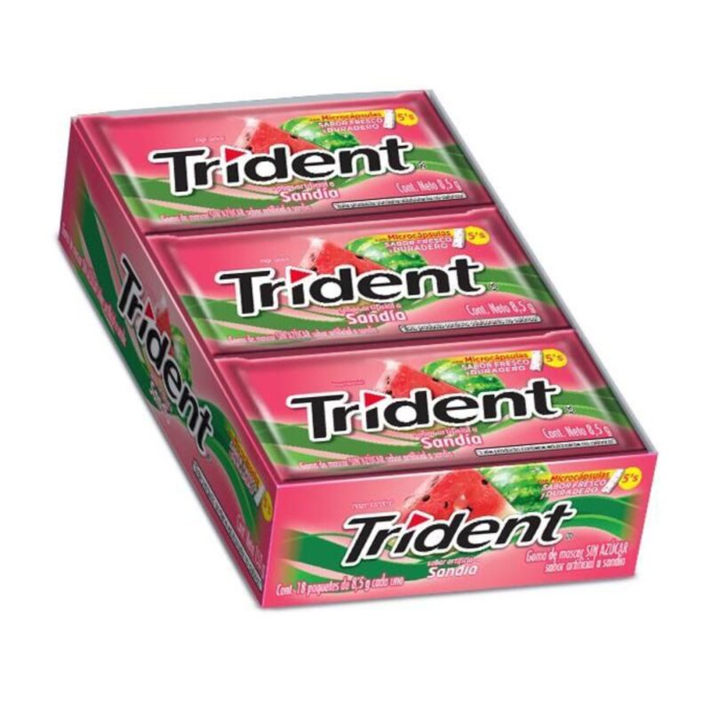 Chicle Trident 5S s/azucar variedades 18x8.5g
