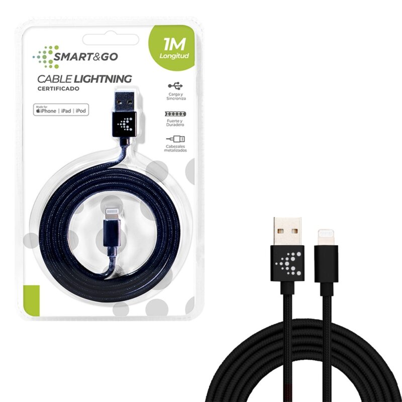 Cable USB MFI Lightning 1m