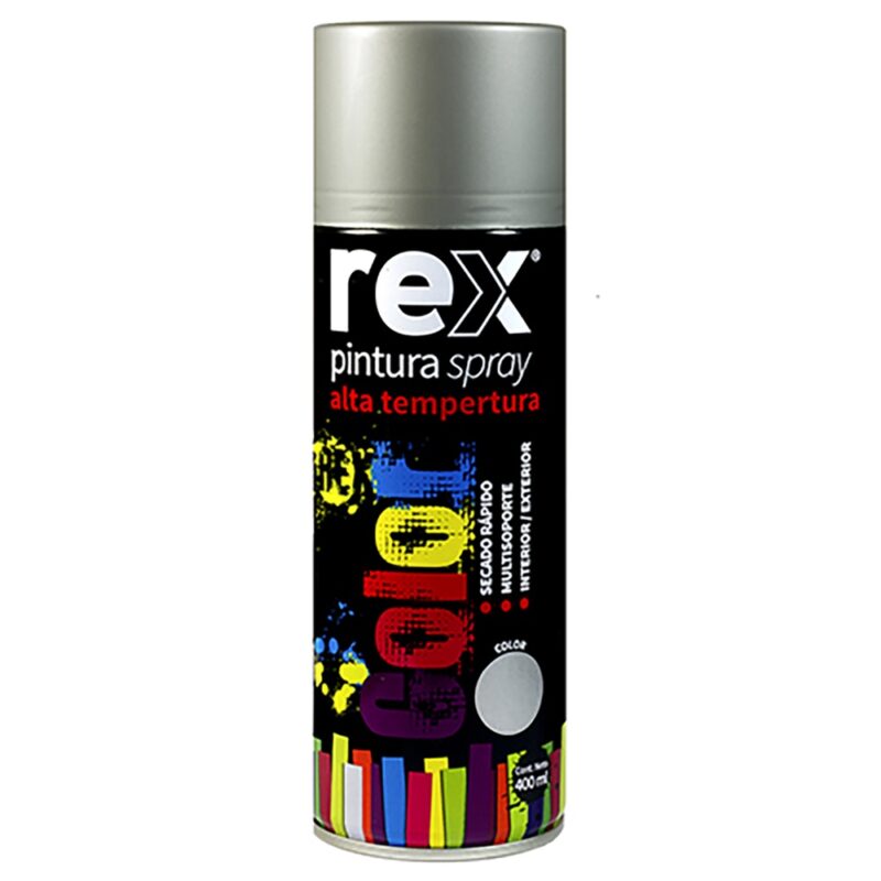 Pintura spray alta temperatura Rex 400ml aluminio