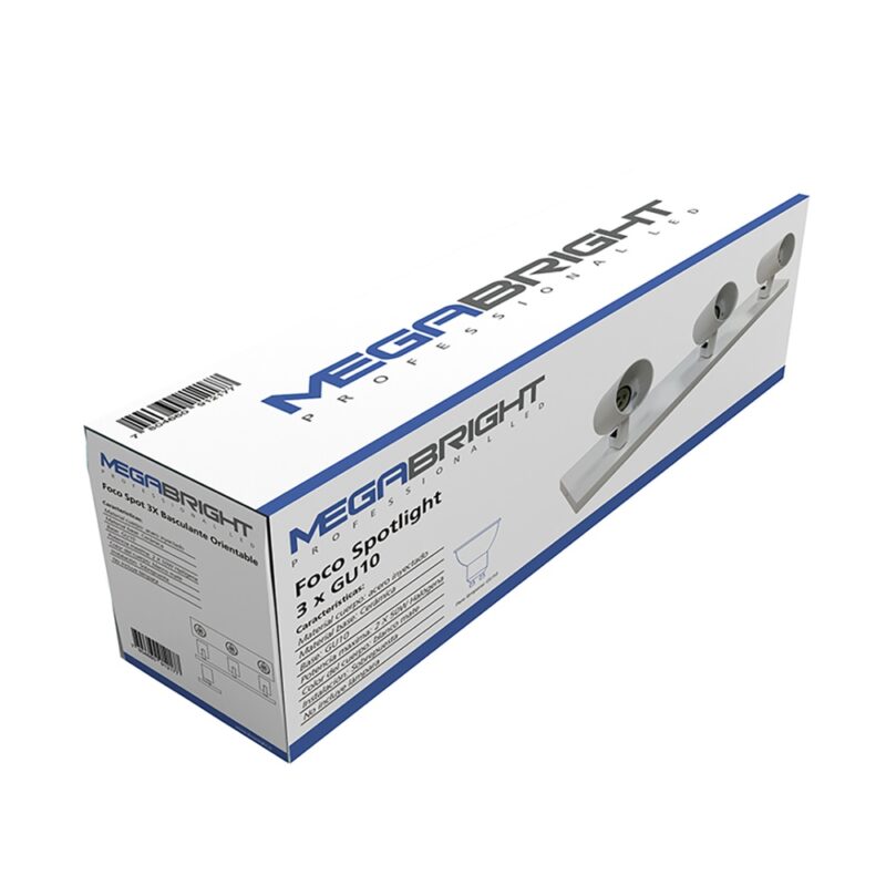 Barra sobrepuesta triple Megabright GU10 blanco mate